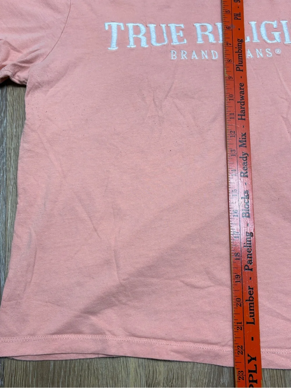 True Religion White & Coral Short Sleeve Graphic Tees